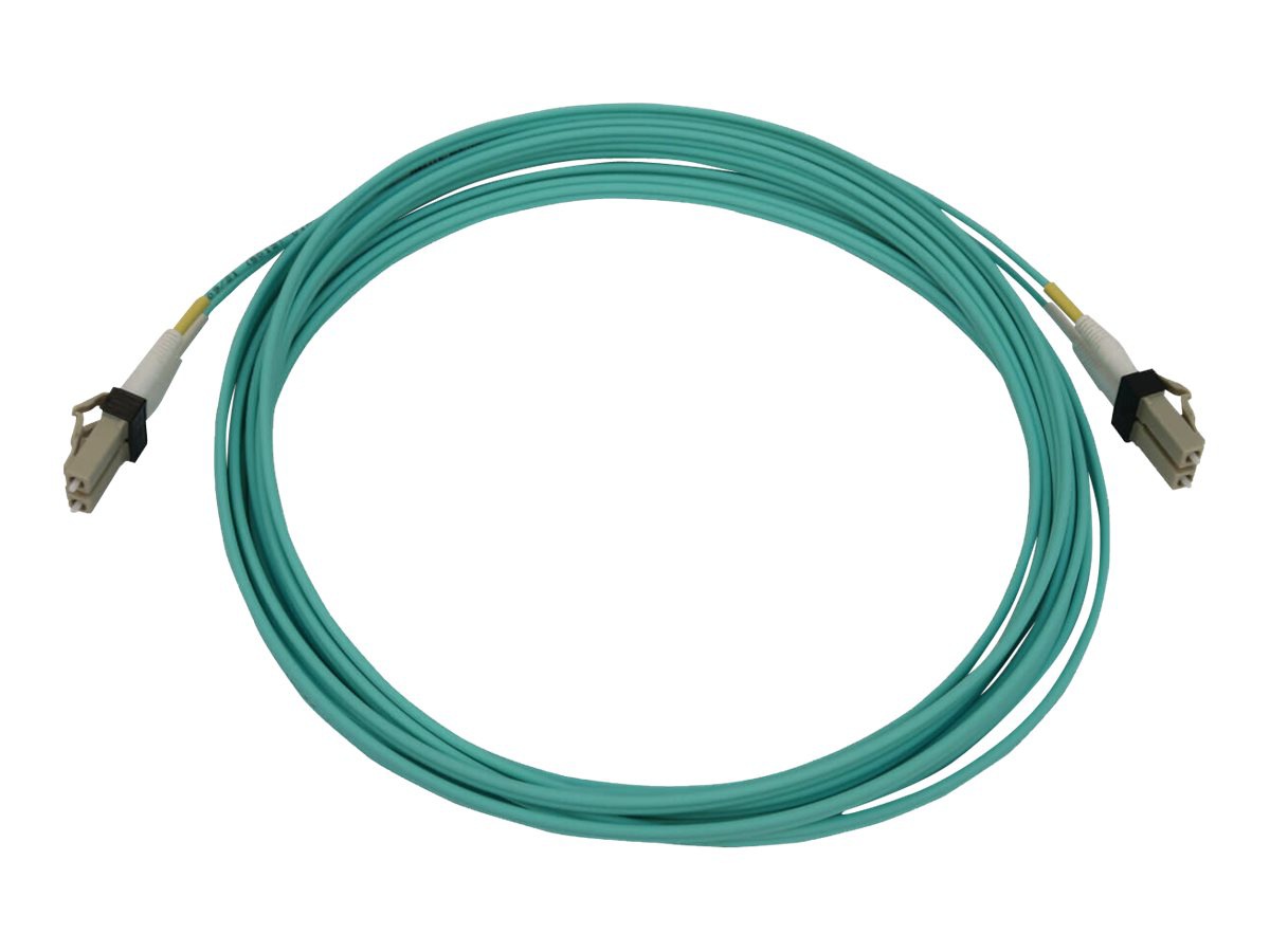Eaton Tripp Lite Series 400G Multimode 50/125 OM3 Switchable Fiber Optic Cable (Duplex LC-PC M/M), LSZH, Aqua, 5 m (16.4