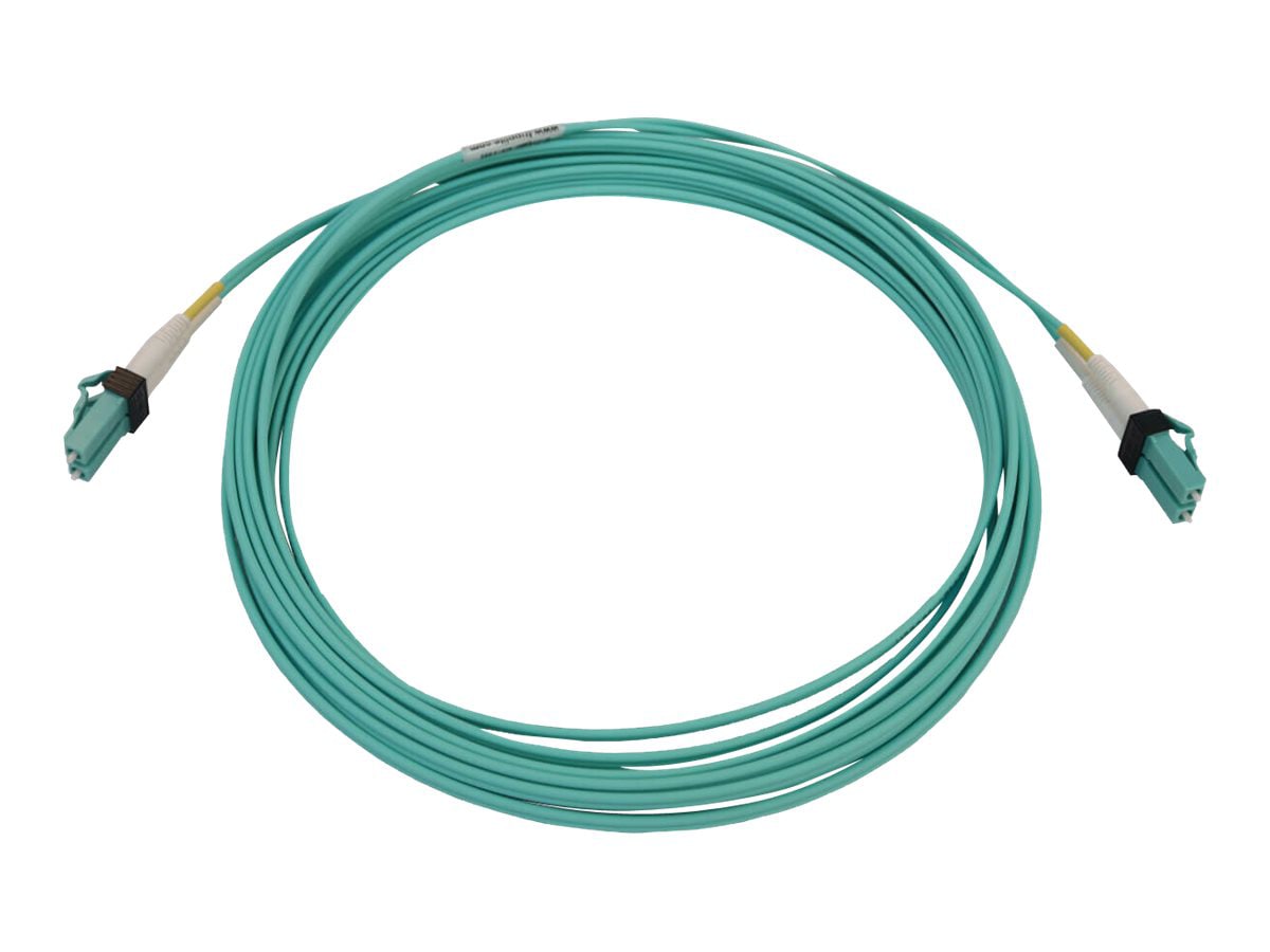 Eaton Tripp Lite Series 400G Multimode 50/125 OM4 Switchable Fiber Optic Cable (Duplex LC-PC M/M), LSZH, Aqua, 5 m (16.4