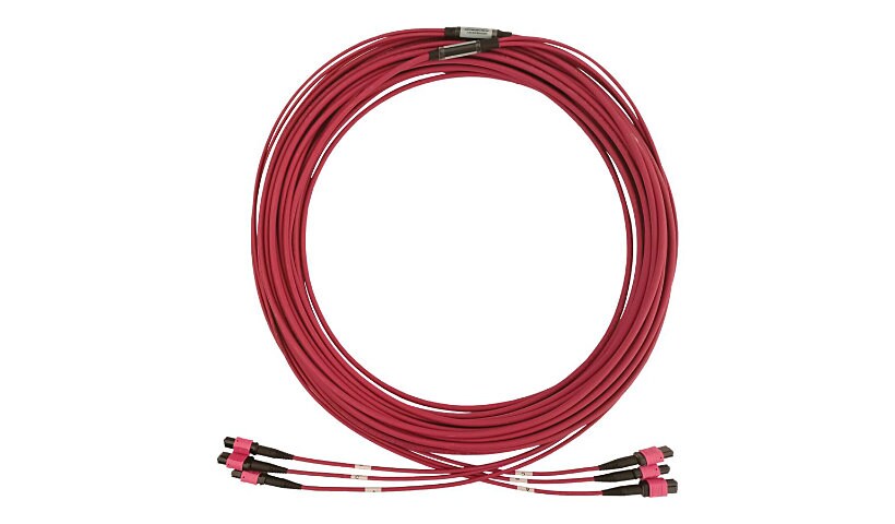 Eaton Tripp Lite Series 40/100/400G Multimode 50/125 OM4 Fiber Optic Cable (3x8F MTP/MPO-PC F/F), LSZH, Magenta, 23 m