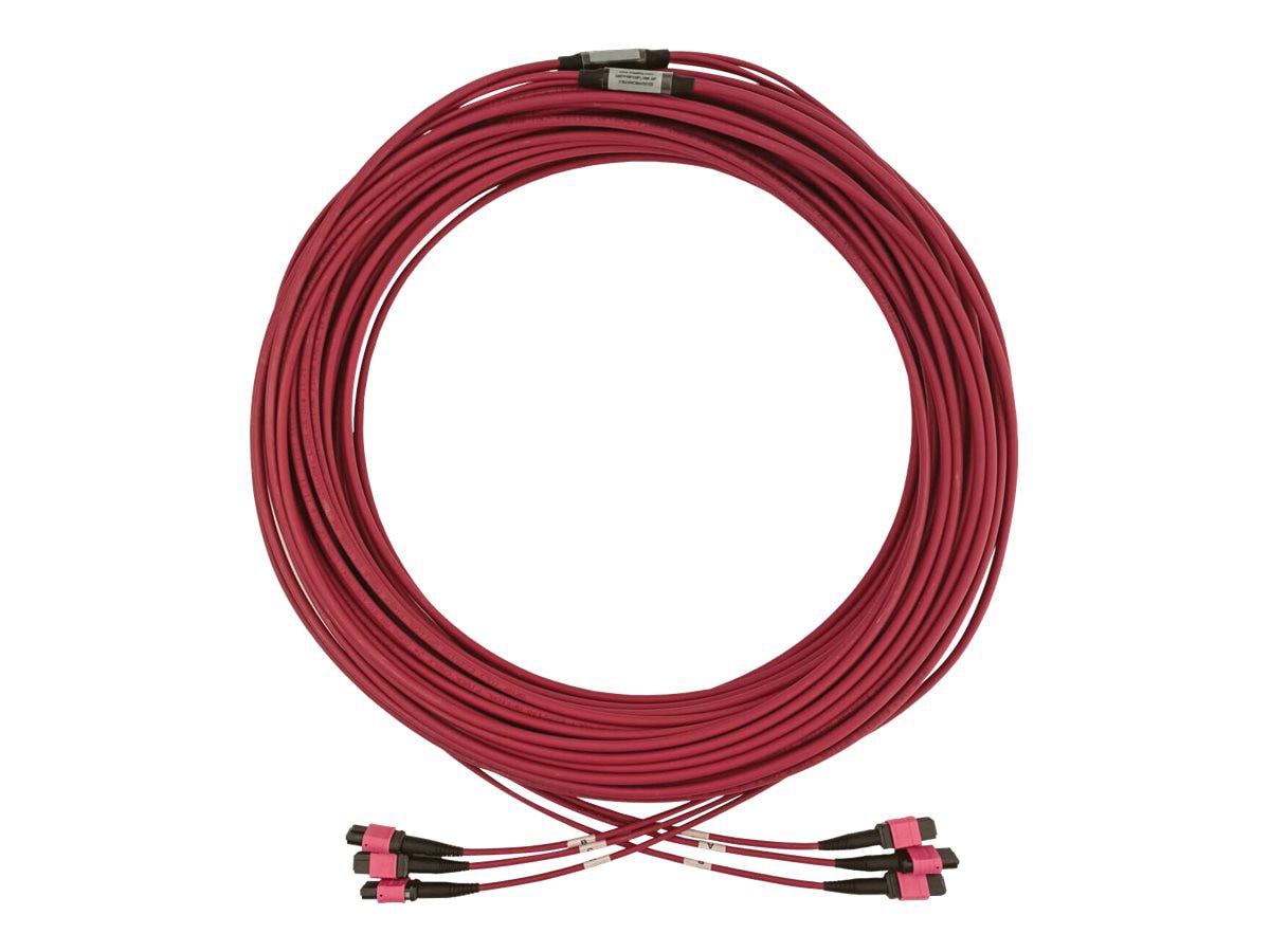 Eaton Tripp Lite Series 40/100/400G Multimode 50/125 OM4 Fiber Optic Cable (3x8F MTP/MPO-PC F/F), LSZH, Magenta, 45 m