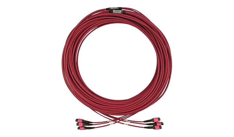 Eaton Tripp Lite Series 40/100/400G Multimode 50/125 OM4 Fiber Optic Cable (3x8F MTP/MPO-PC F/F), LSZH, Magenta, 45 m