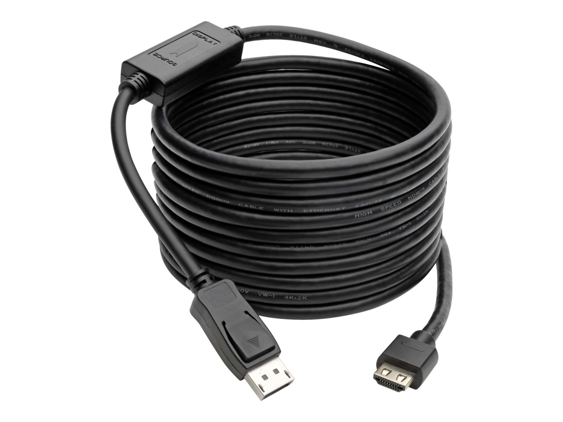 Eaton Tripp Lite Series DisplayPort 1.4 to HDMI Active Adapter Cable (M/M), 4K 60 Hz, 4:4:4, HDR, HDCP 2.2, 15 ft. (4.6