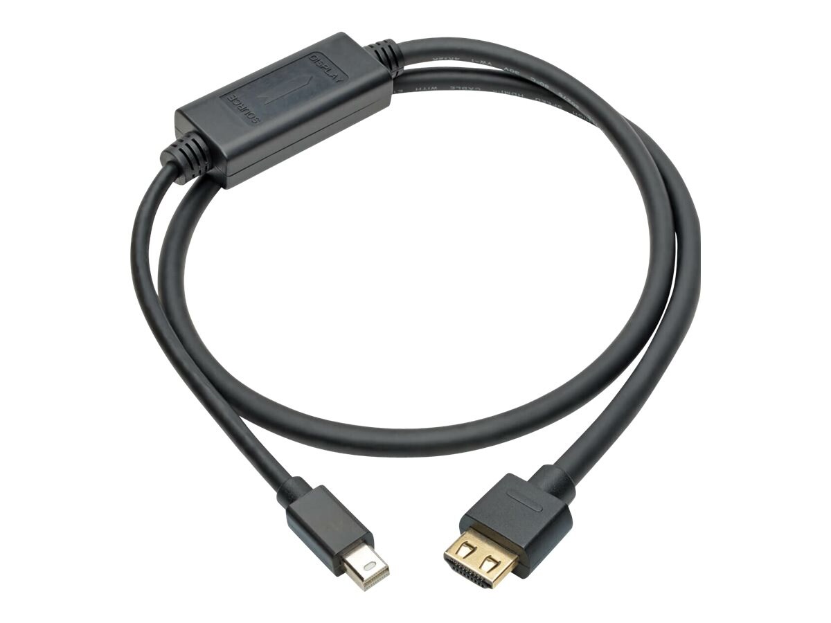 Eaton Tripp Lite Series Mini DisplayPort 1.4 to HDMI Active Adapter Cable (M/M), 4K 60 Hz, 4:4:4, HDR, HDCP 2.2, 3 ft.