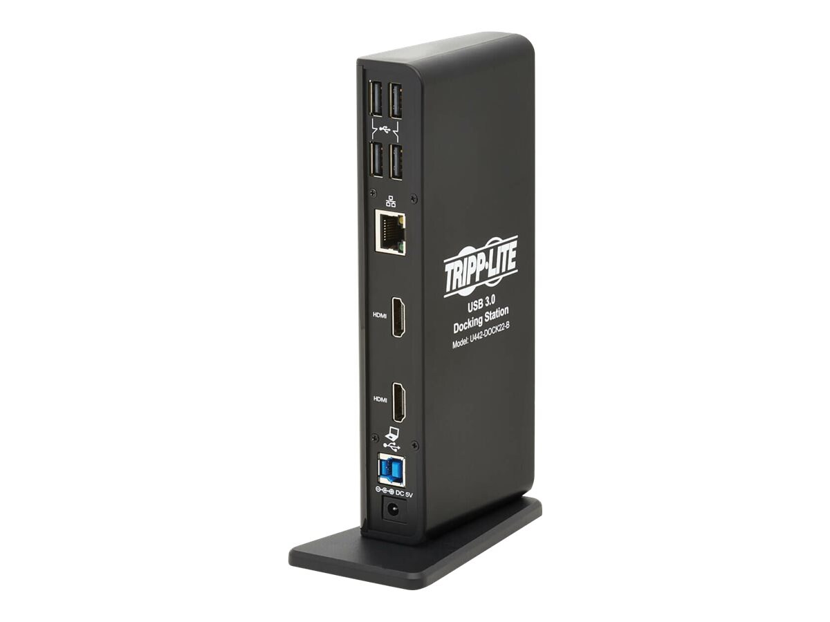 Tripp Lite USB-C and USB-A Dock, Dual Display - HDMI, 6x USB port, GbE - docking station - USB - 2 x HDMI - GigE