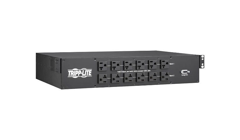 Tripp Lite 2.9kW 120V Single-Phase ATS/Monitored PDU - 24 5-15/20R & 1 L5-30R Outlets, Dual L5-30P Inputs, 10 ft. Cords,