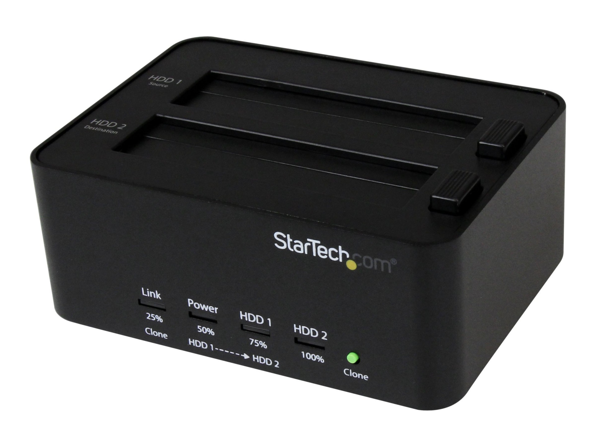 StarTech.com Dual Bay Hard Drive Duplicator and Eraser, Standalone HDDSSD ClonerCopier, USB 3.0 to SATA Docking Station,