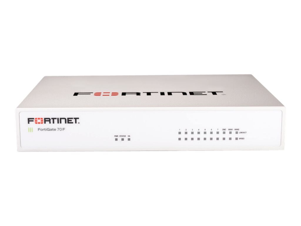 Fortinet FortiGate 70F - security appliance - with 1 year 24x7 FortiCare Support + 1 year FortiGuard Unified Threat