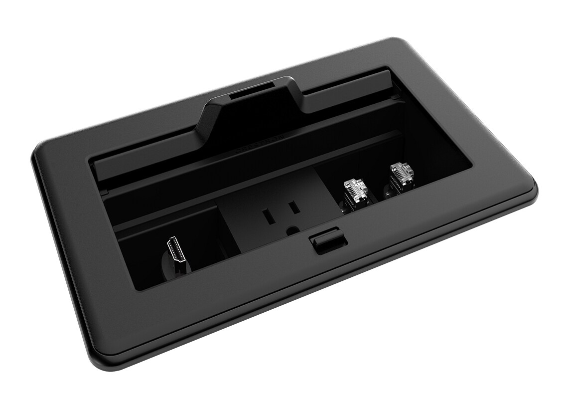 Thumbnail 3 of 4 for Crestron FlipTop FT2 Series Cable Management System - outlet box - 202 size, mechanical, pass-through lid - black