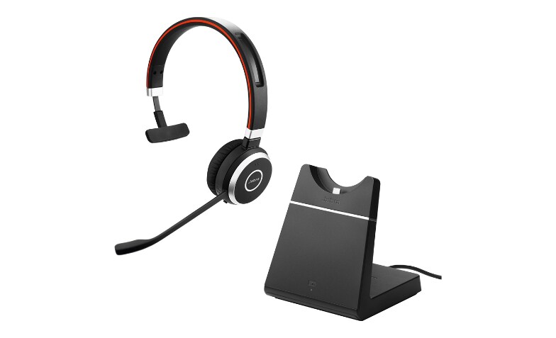 Jabra Evolve 65 SE UC Mono headset with charging stand 6593