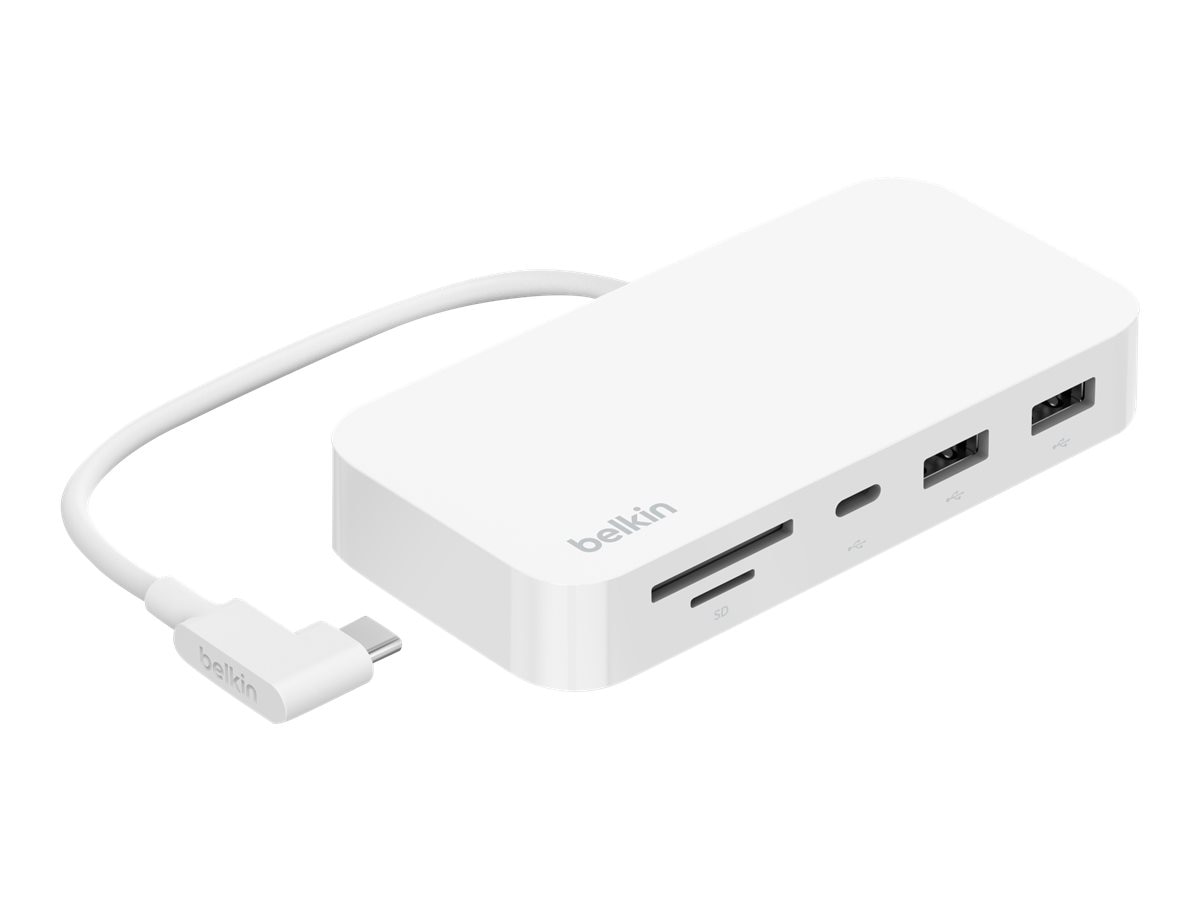 Belkin 6-Port USB-C Hub w/ Mount - USB-C to 2xUSB-A, 1xUSB-C, 1x4K HDMI, 1xEthernet - Docking Station - White
