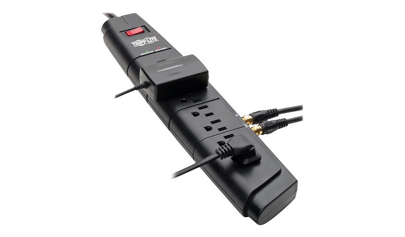 Tripp Lite Home Theater Surge Protector Power Strip 7 Outlet Coax 6' Cord 1