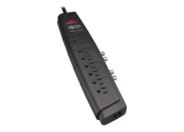 Tripp Lite Home Theater Surge Protector Power Strip 7 Outlet RJ11 Coax 6' Cord - surge protector