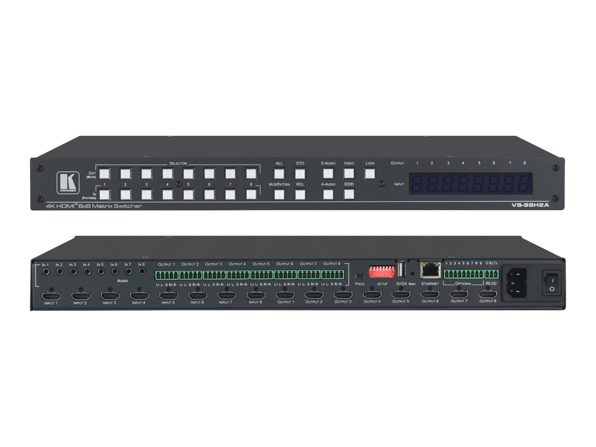 Kramer 4K HDR HDCP Matrix Switcher with Analog and Digital Audio Routing