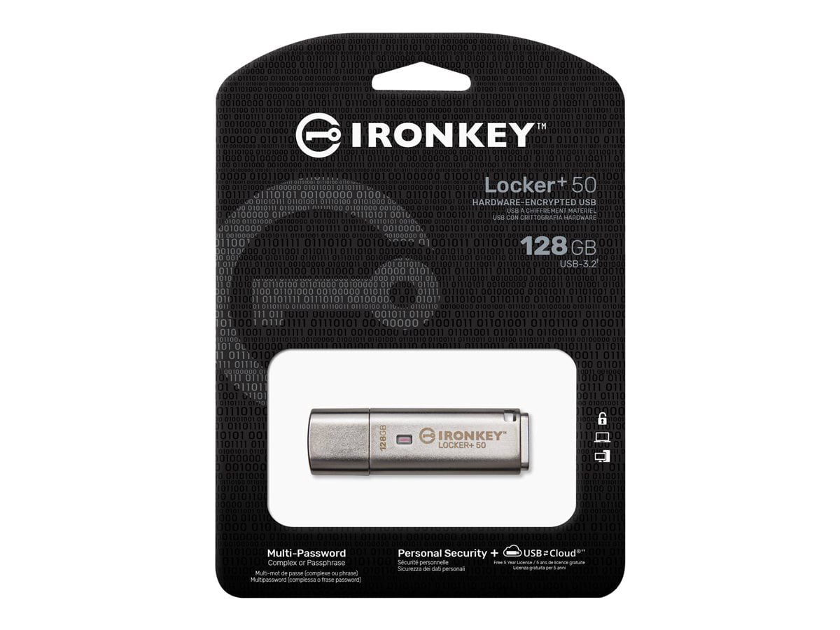 Thumbnail 3 of 3 for Kingston IronKey Locker+ 50 - USB flash drive - 128 GB