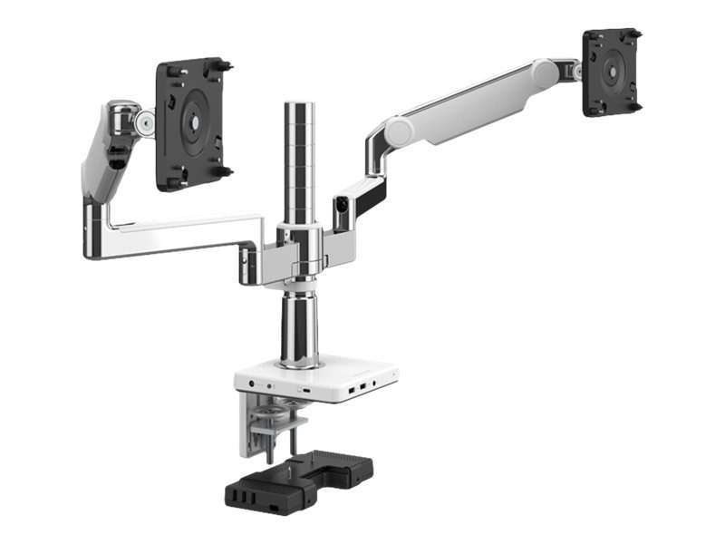 Humanscale M/FLEX M2.1 mounting kit - for 2 LCD displays - polished aluminum with white trim