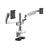 Humanscale M/FLEX M2.1 - mounting kit - for 2 LCD displays - polished aluminum with white trim