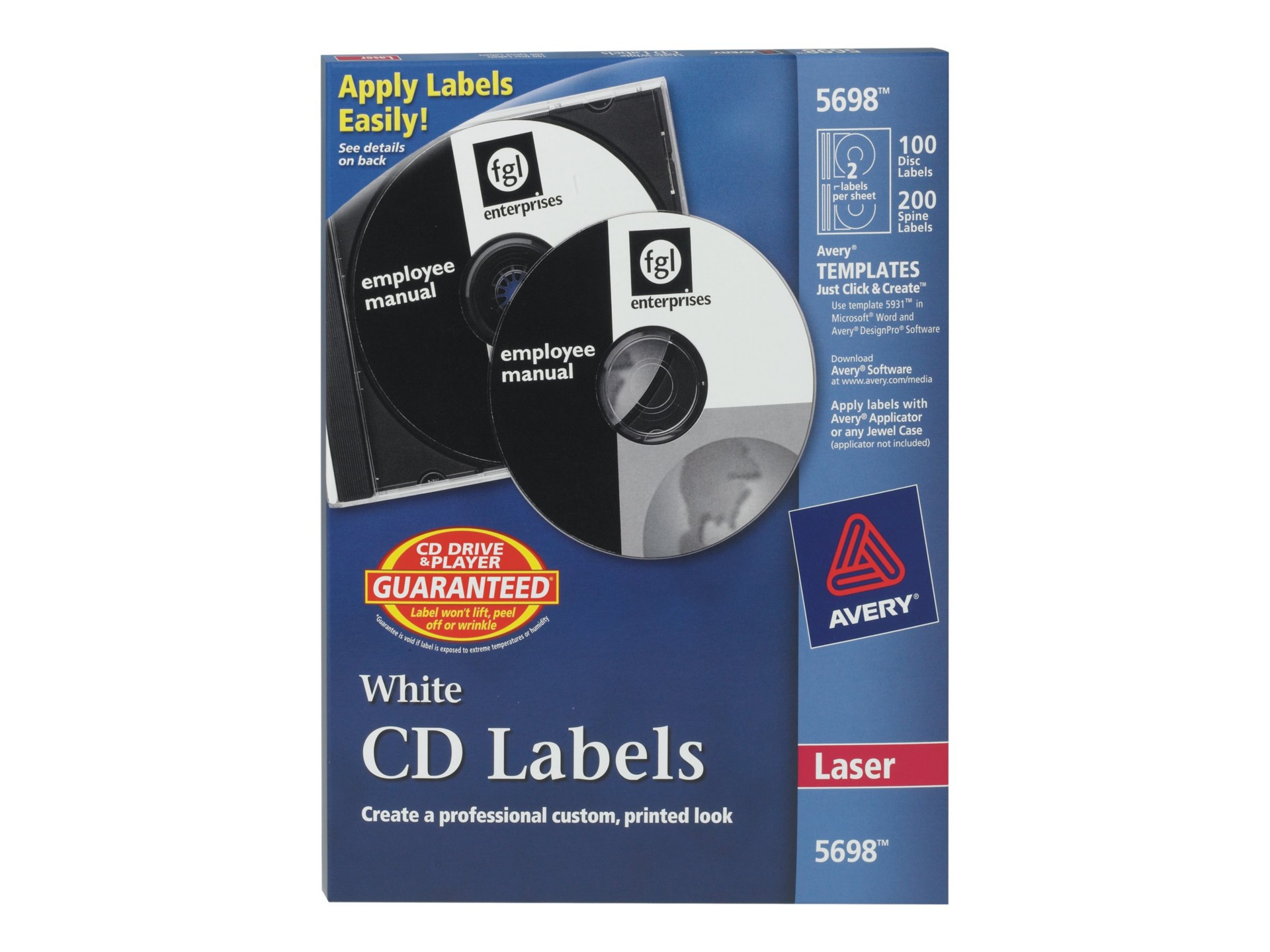 Avery White CD/DVD Labels