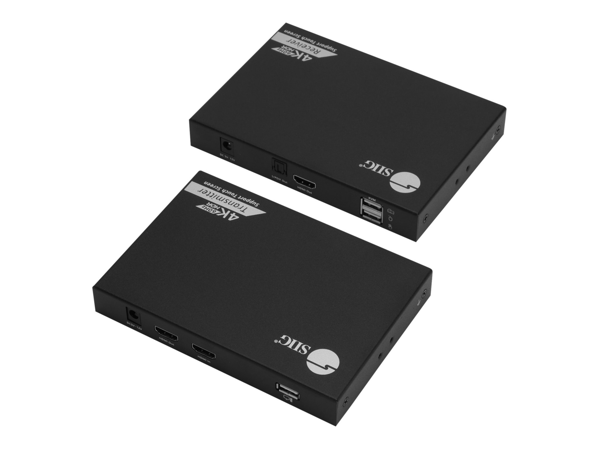 SIIG HDMI KVM Extender with Touch Screen - KVM / audio extender - USB 2.0, HDMI