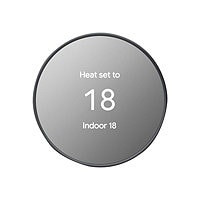 Google Nest - thermostat - Bluetooth, 802.11a/b/g/n, 802.15.4 - charcoal