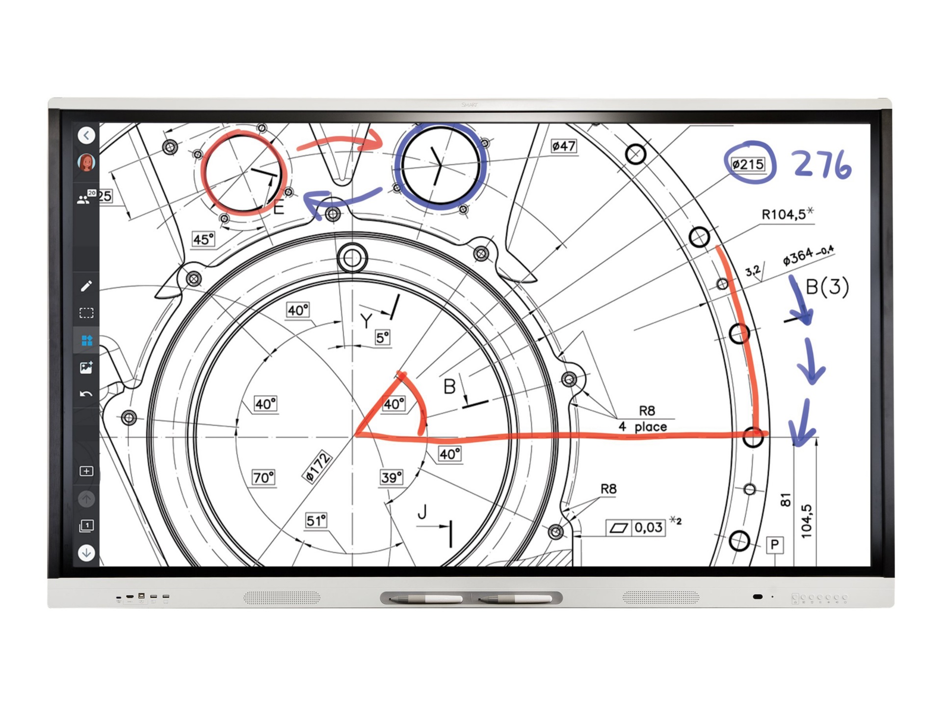 SMART Board MX (V3) Pro series with iQ SBID-MX255-V3N-PW 55" LED-backlit LCD display - 4K - for interactive