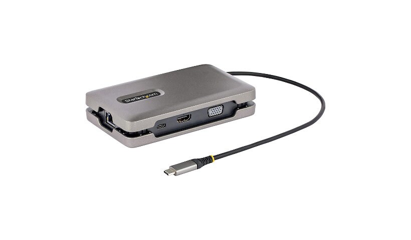 StarTech.com USB-C Multiport Adapter w/USB-C Video/4K HDMI/VGA, USB-C Dual Monitor Docking Station