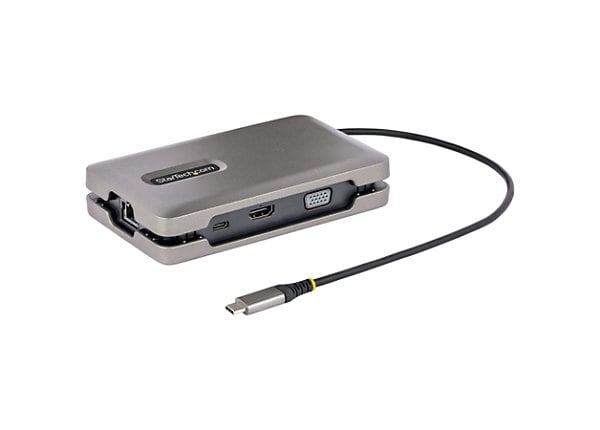 StarTech.com USB-C Multiport Adapter w/USB-C Video/4K HDMI/VGA, USB-C Dual  Monitor Docking Station