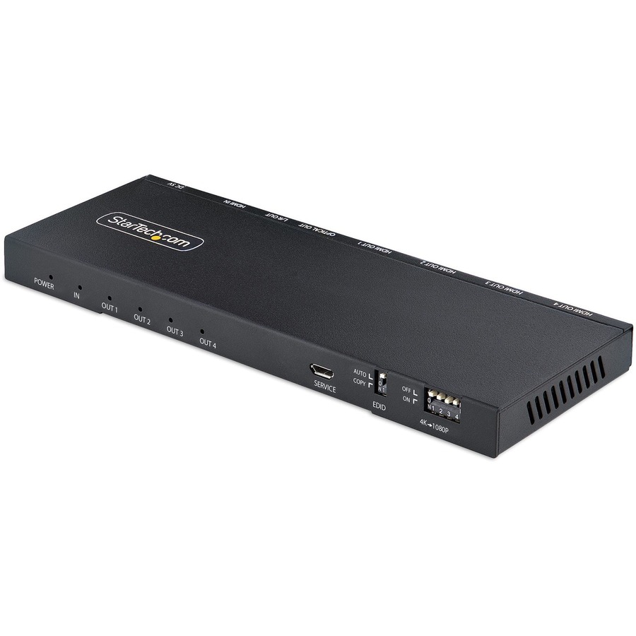 StarTech.com HDMI-SPLITTER-44K60S  StarTech.com Splitter Divisor HDMI de 4  Puertos, Vídeo HDMI 2.0 de 4K a 60Hz, Multiplicador HDMI 4K con Escalador  incorporado, HDMI de 1 Entrada y 4 Salidas, Audio 3,5 mm