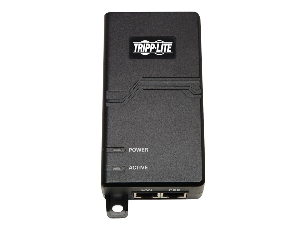 Tripp Lite Gigabit PoE+ Midspan Active Injector 30W 1-Port w INTL Adapters