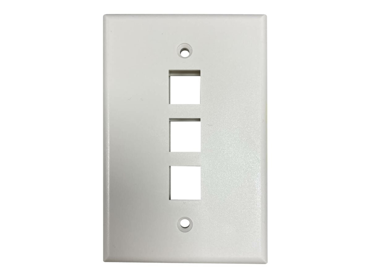 Eaton Tripp Lite Series 3-Port Single-Gang Keystone Wall Plate, Antibacterial, Ivory Matte, TAA - faceplate - TAA