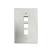 Tripp Lite Safe-IT Wall Plate 3-Port Single-Gang Antibacterial Ivory Matte