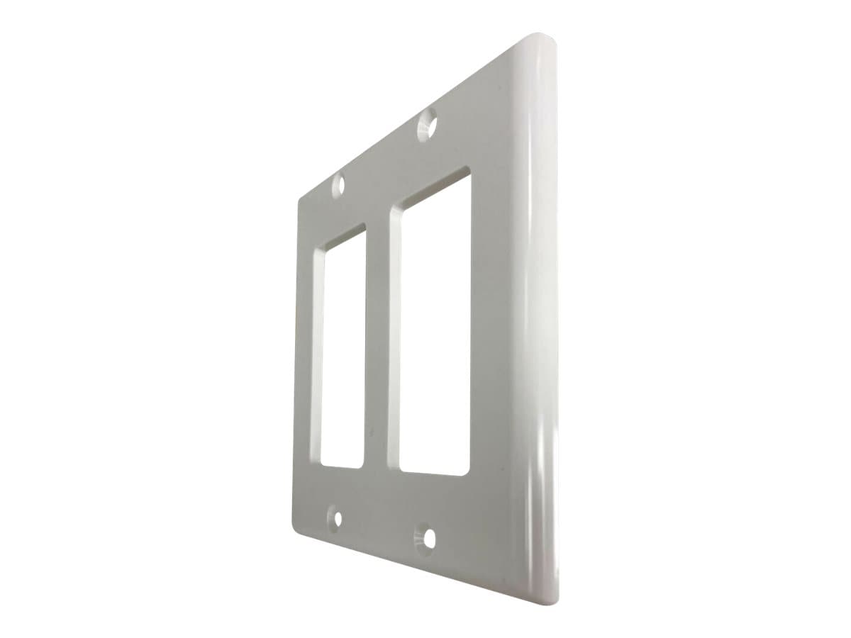 Tripp Lite Safe-IT Double-Gang Antibacterial Wall Plate, Decora Style, Ivory, TAA - faceplate - TAA Compliant