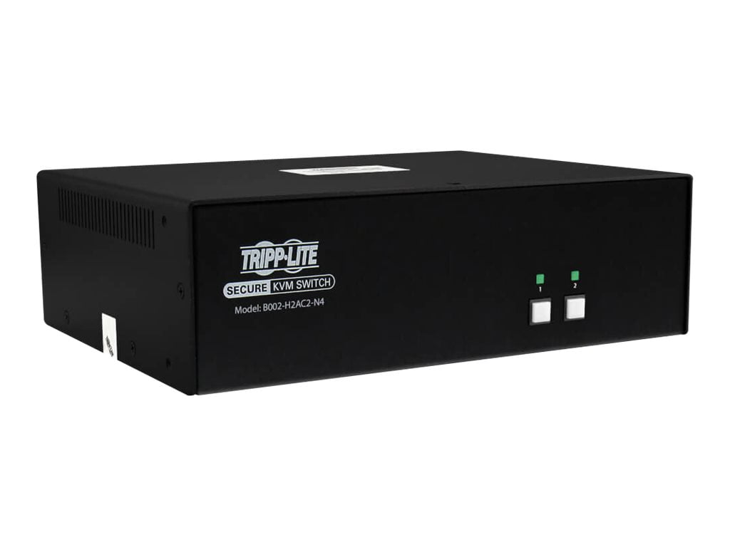 Tripp Lite Secure KVM Switch, 2-Port, Dual Head, HDMI to HDMI, 4K, NIAP PP4.0, Audio, CAC, TAA - KVM / audio switch - 2