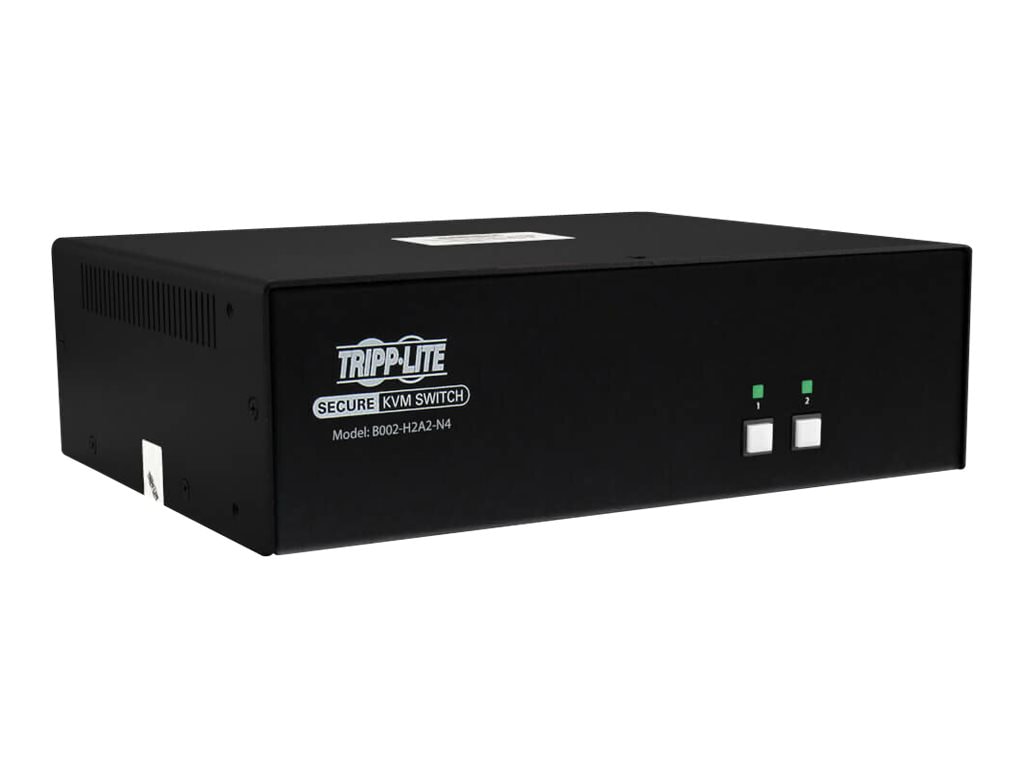 Tripp Lite Secure KVM Switch, 2-Port, Dual Head, HDMI to HDMI, 4K, NIAP PP4.0, Audio, TAA - KVM / audio switch - 2 ports