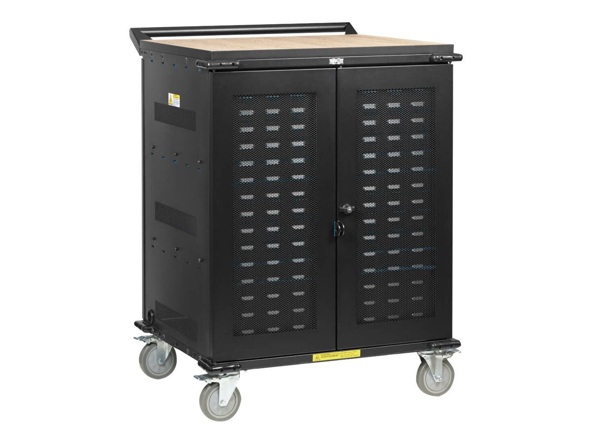 Tripp Lite Safe-IT UV Locking Storage Cart for Mobile Devices and AV Equipment, Antimicrobial, Wood-Grain Top - cart -