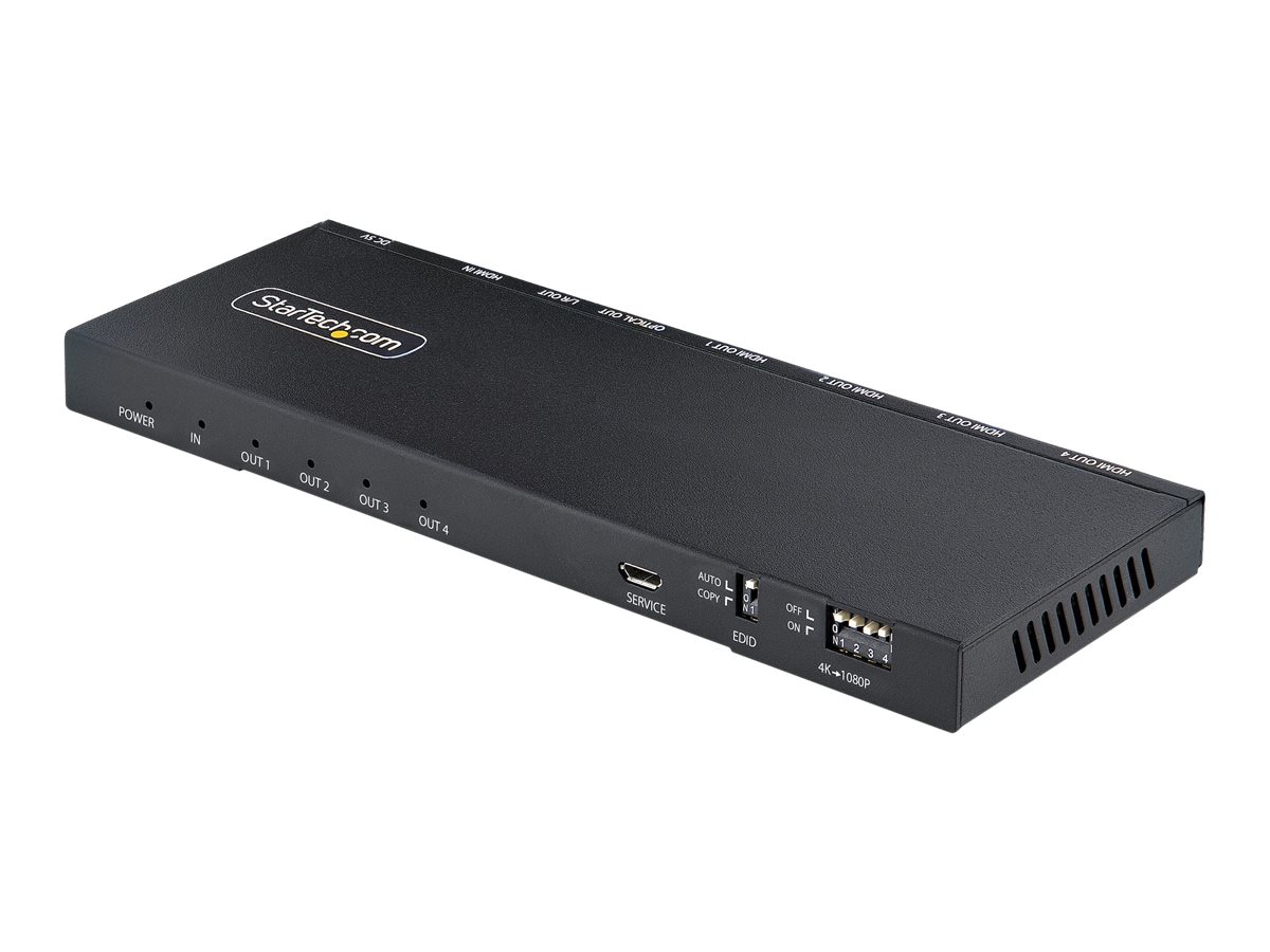 StarTech.com 4-Port HDMI Splitter 1 In 4 Out, 4K 60Hz, HDMI Display/Output