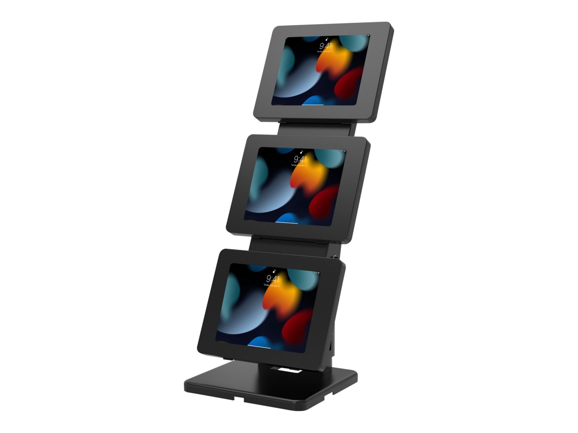 CTA Digital Triple-Screen Adjustable Kiosk with Universal Security Enclosures - stand - for 3 tablets