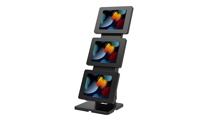 CTA Digital Triple-Screen Adjustable Kiosk with Universal Security Enclosures - stand - for 3 tablets