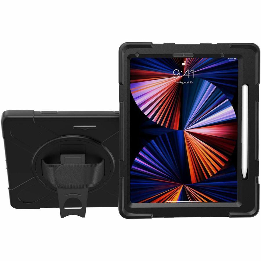 CTA Digital Protective Case with Built-in Kick Stand and Hand Strap for iPad 12.9