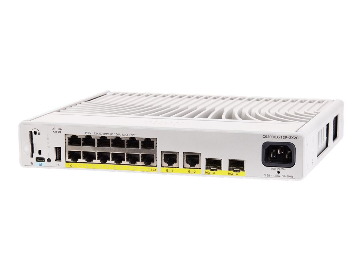 Cisco Catalyst 9200CX - Network Essentials - switch - compact - 12 ports - managed - rack-mountable