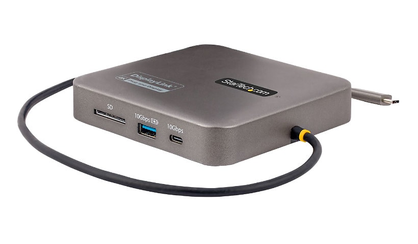 StarTech.com USB C Multiport Adapter, Dual 4K 60Hz HDMI, 10Gbps USB Hub, PD