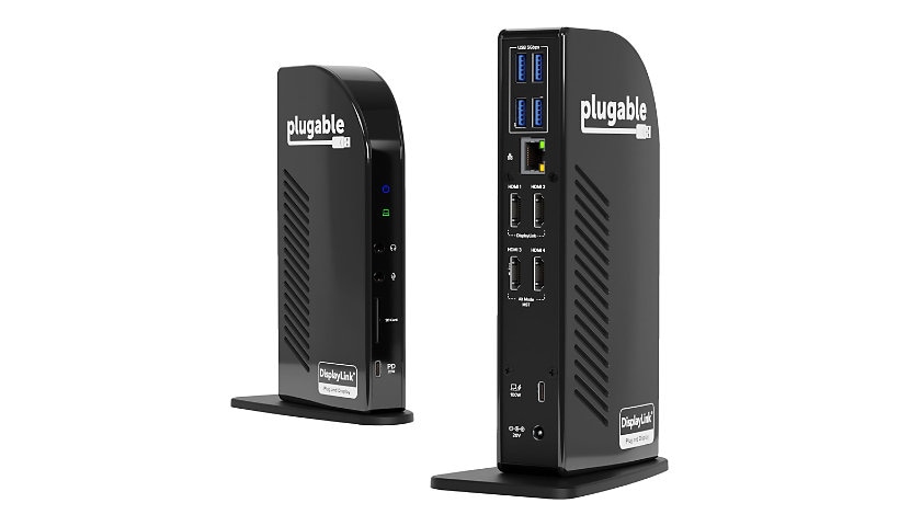 Plugable USB C Quad Docking Station,4x HDMI Displays,100W Charging,for Mac,Windows,Thunderbolt 3 / 4,USB-C