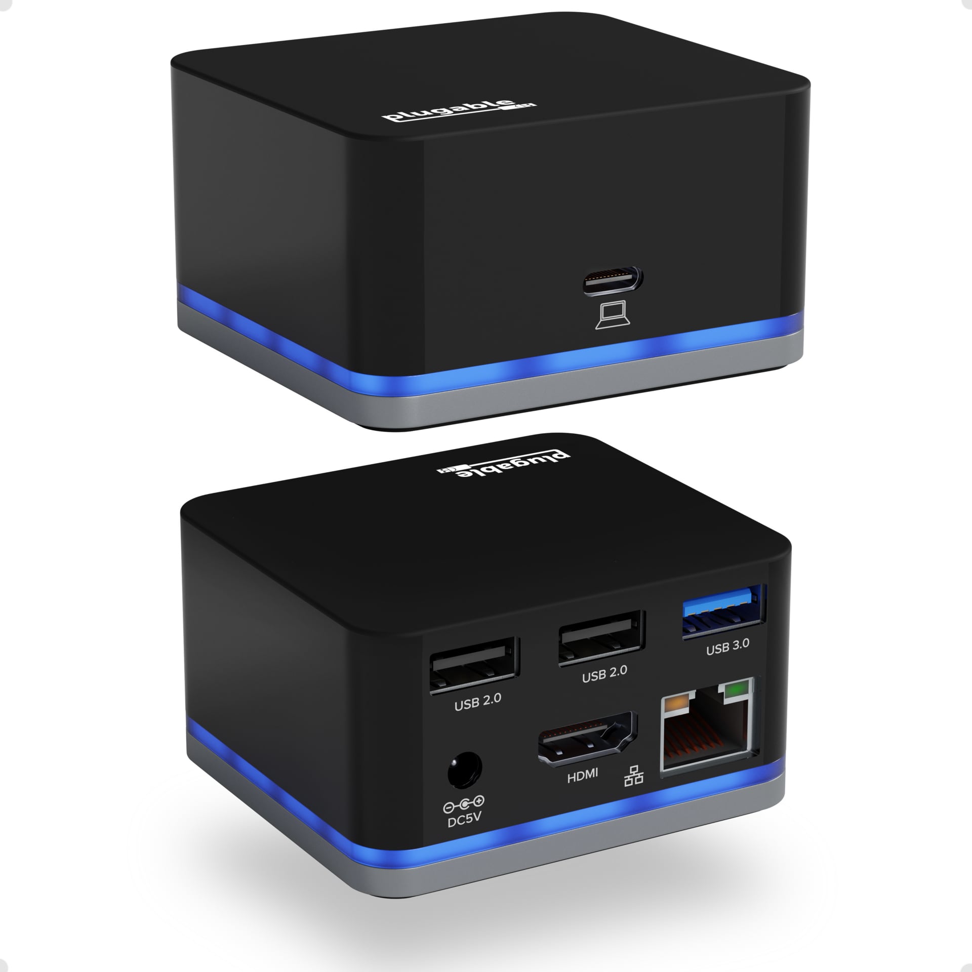 Plugable USB C Cube-Mini Docking Station,Compatible w/ Thunderbolt 3 Ports and Specific USB-C Systems ,Driverless