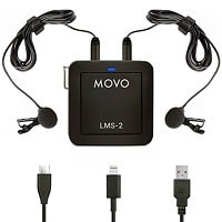 Movo Universal Dual Lavalier Microphone with USB-C Connectivity