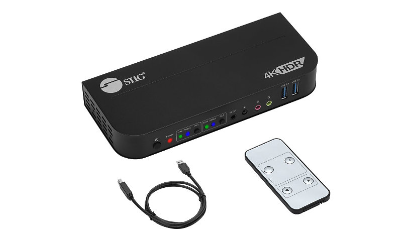 SIIG 2x1 DisplayPort 4K KVM USB 3.0 Switch - KVM / audio / USB switch - 2 ports