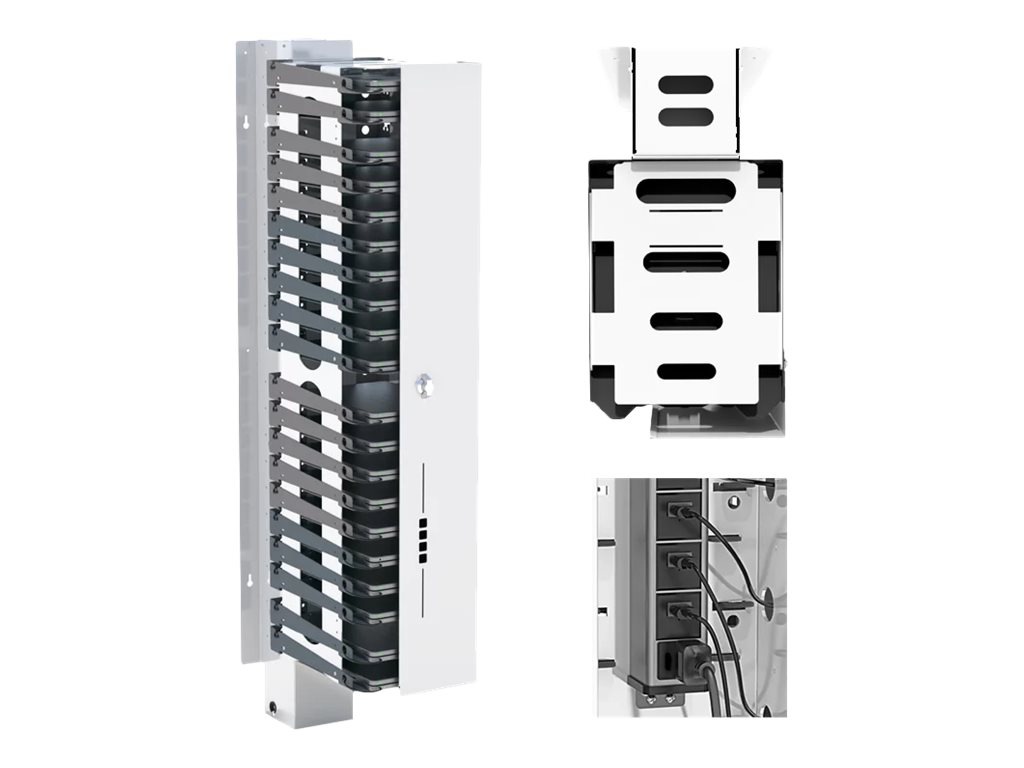 PowerGistics GRAB&GO20 USB shelving system - for 20 tablets / 20 notebooks - gray, white