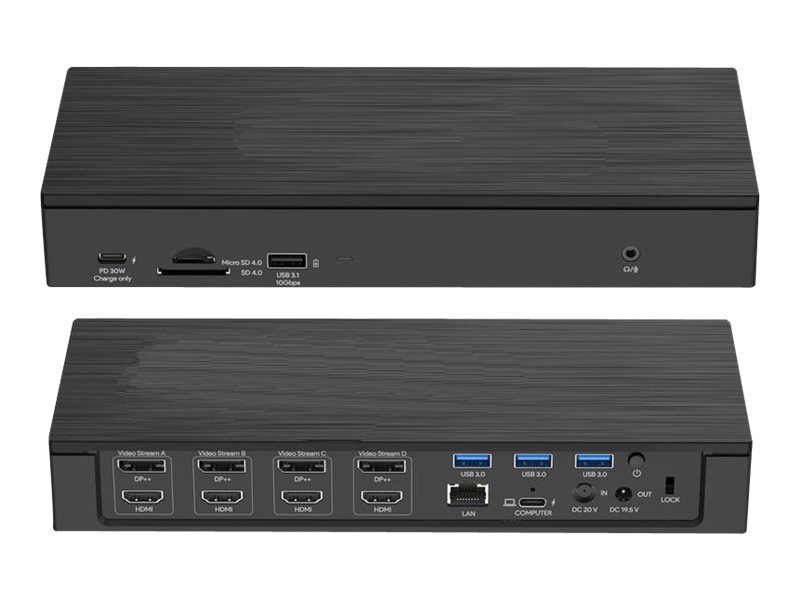 4XEM - docking station - USB-C 3.1 Gen 2 - 4 x DP, 4 x HDMI - 1GbE