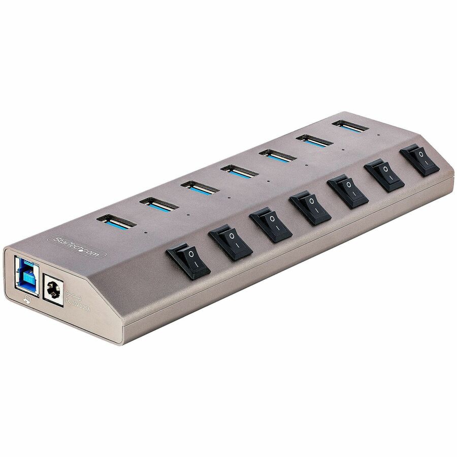 StarTech.com 7-Port Self-Powered USB-C Hub with Individual On/Off Switches USB-C to USB-A Hub