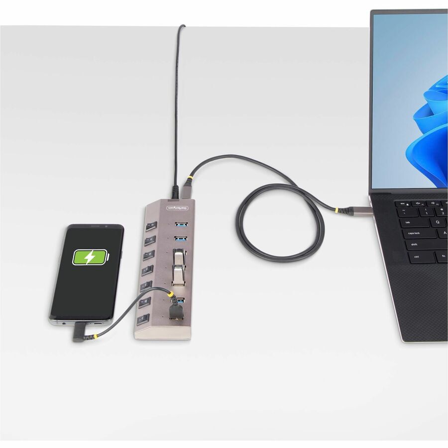 StarTech 7-Port Self-Powered USB-C Hub with Individual On/Off Switch - Thumbnail 3