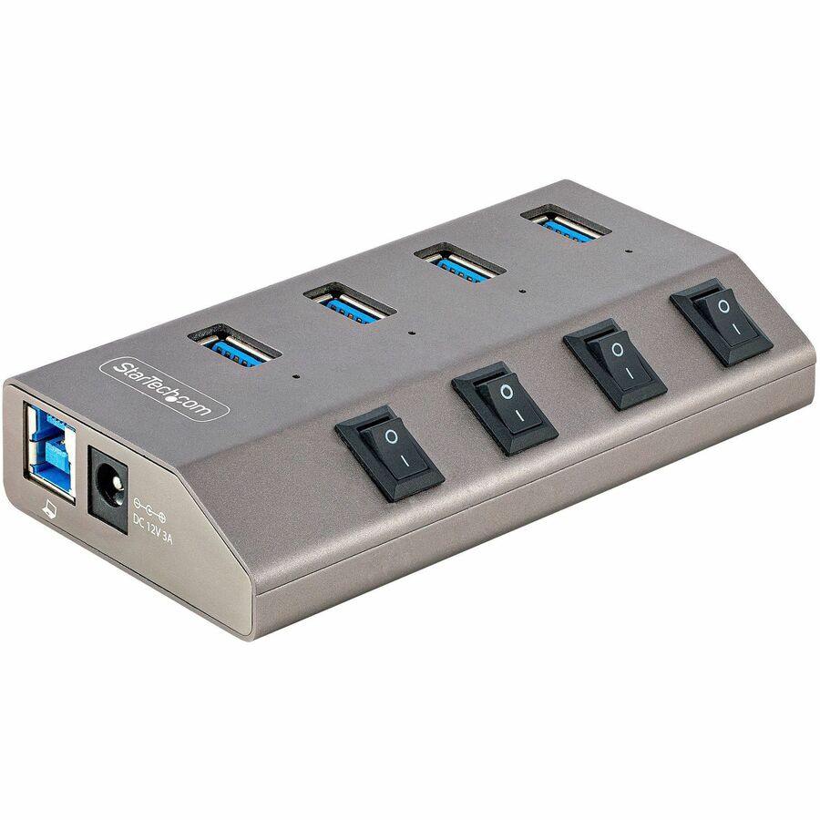 StarTech.com 4-Port Self-Powered USB-C Hub with Individual On/Off Switches USB-C to USB-A Hub