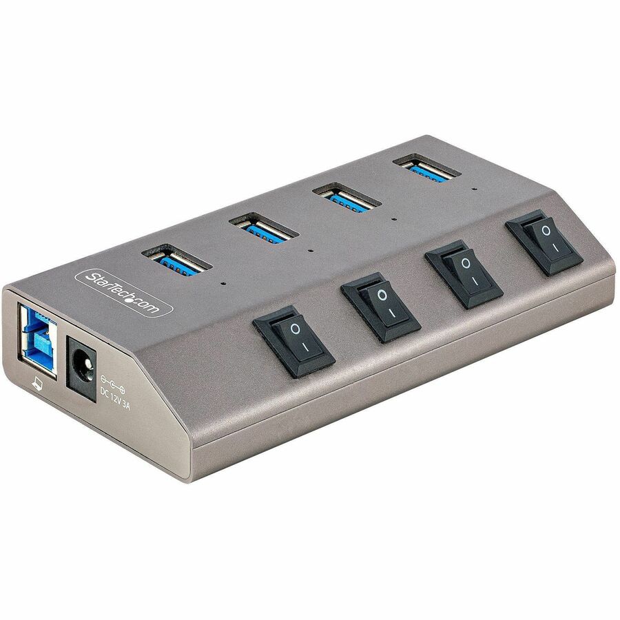 StarTech.com 4-Port Self-Powered USB-C Hub with Individual On/Off Switch, D